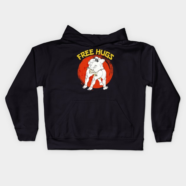 Free Hugs - Sumo Wrestling Kids Hoodie by PincGeneral